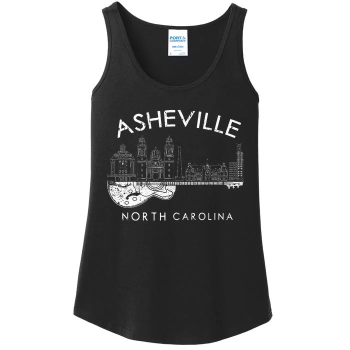 Asheville Souvenir North Carolina Lover Music Guitar Ladies Essential Tank