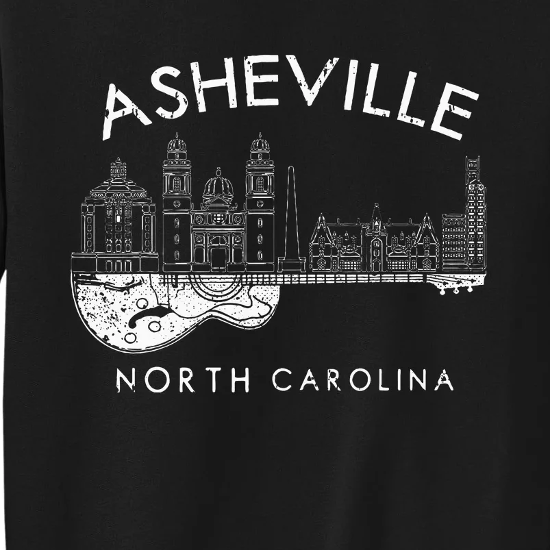 Asheville Souvenir North Carolina Lover Music Guitar Tall Sweatshirt