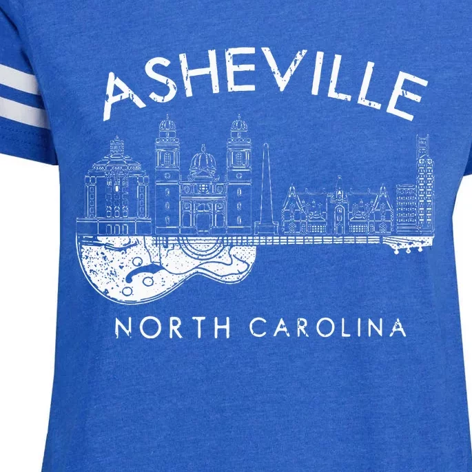 Asheville Souvenir North Carolina Lover Music Guitar Enza Ladies Jersey Football T-Shirt