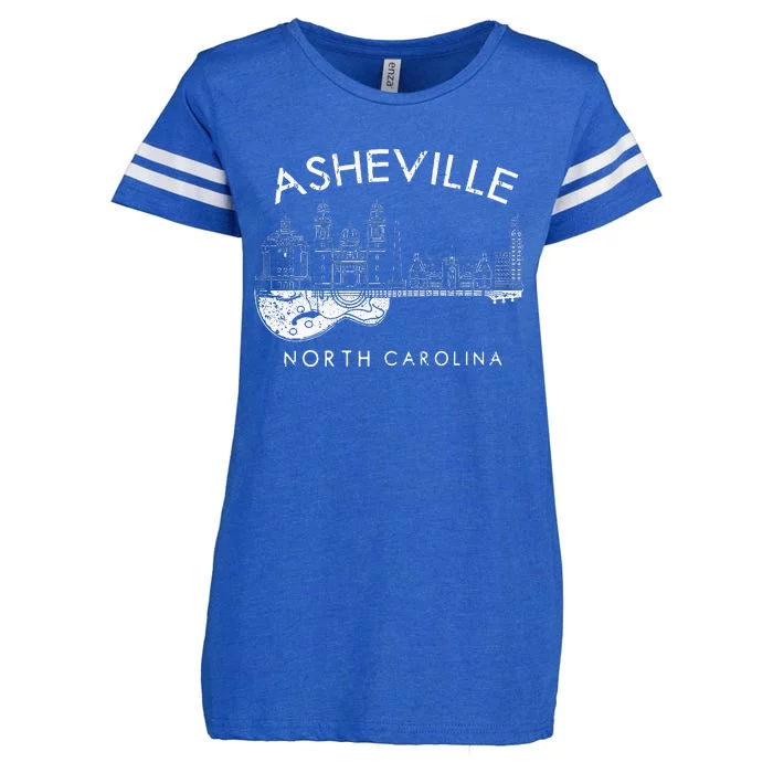 Asheville Souvenir North Carolina Lover Music Guitar Enza Ladies Jersey Football T-Shirt