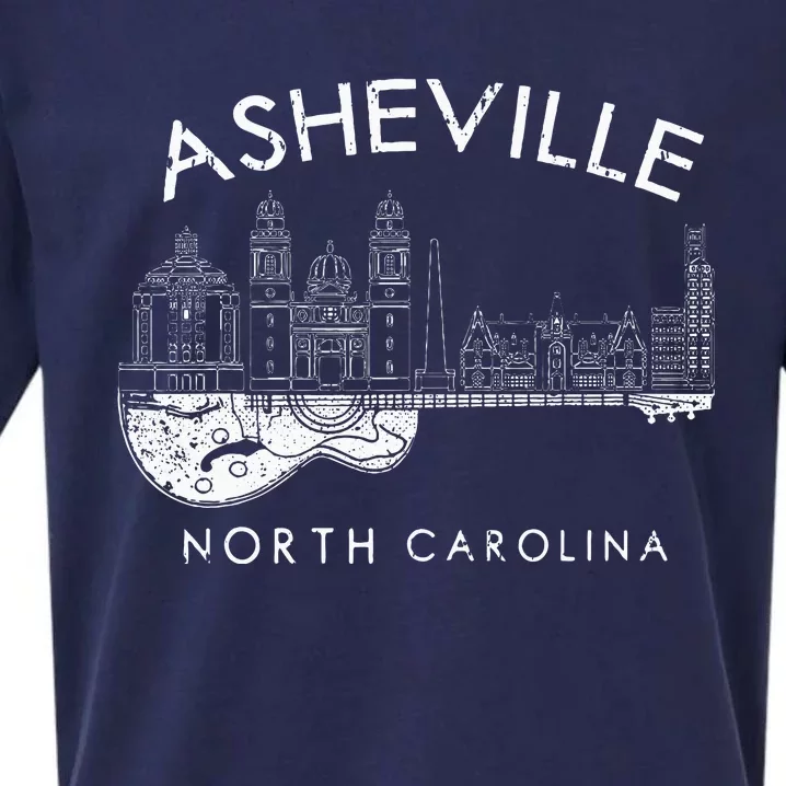 Asheville Souvenir North Carolina Lover Music Guitar Sueded Cloud Jersey T-Shirt