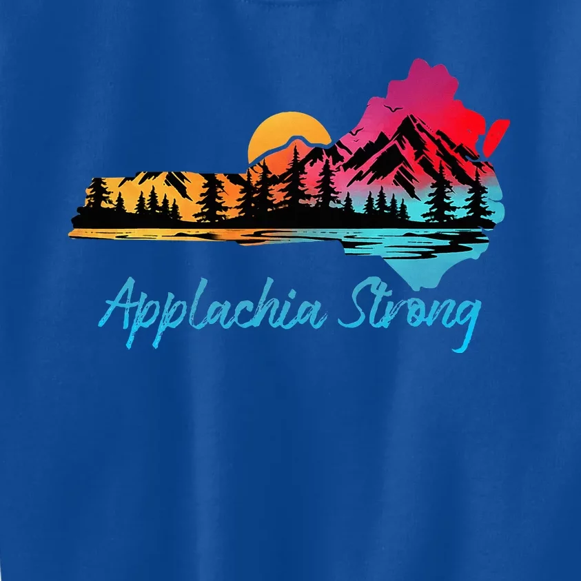 Appalachia Strong Nc Mountains Sunset Nature Lovers Kids Sweatshirt