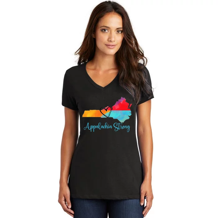 Appalachia Strong Nc Mountains Women's V-Neck T-Shirt