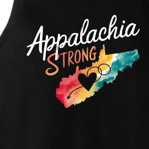 Appalachia Strong Nc Mountains Ladies Tri-Blend Wicking Tank