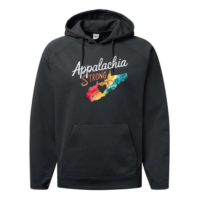 Appalachia Strong Nc Mountains Performance Fleece Hoodie