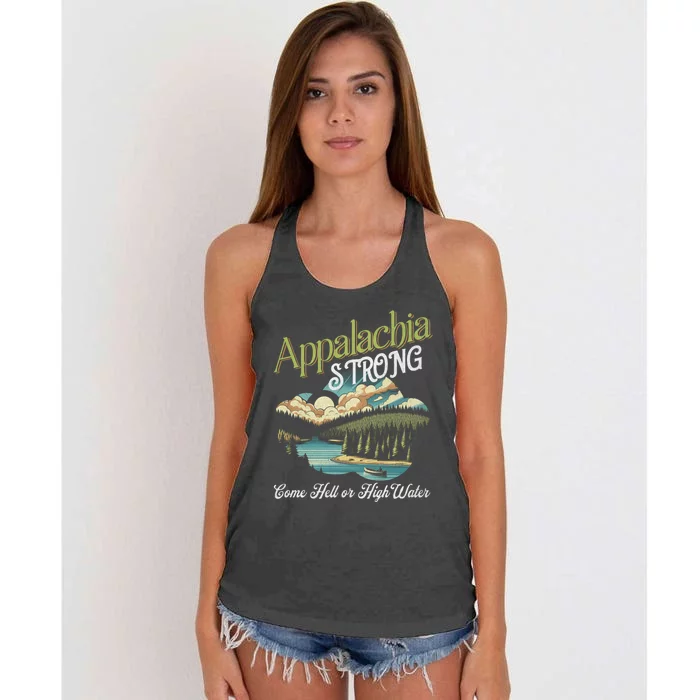 Appalachia Strong Nc Mountains Women's Knotted Racerback Tank