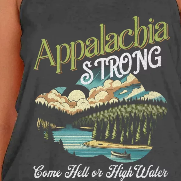 Appalachia Strong Nc Mountains Women's Knotted Racerback Tank