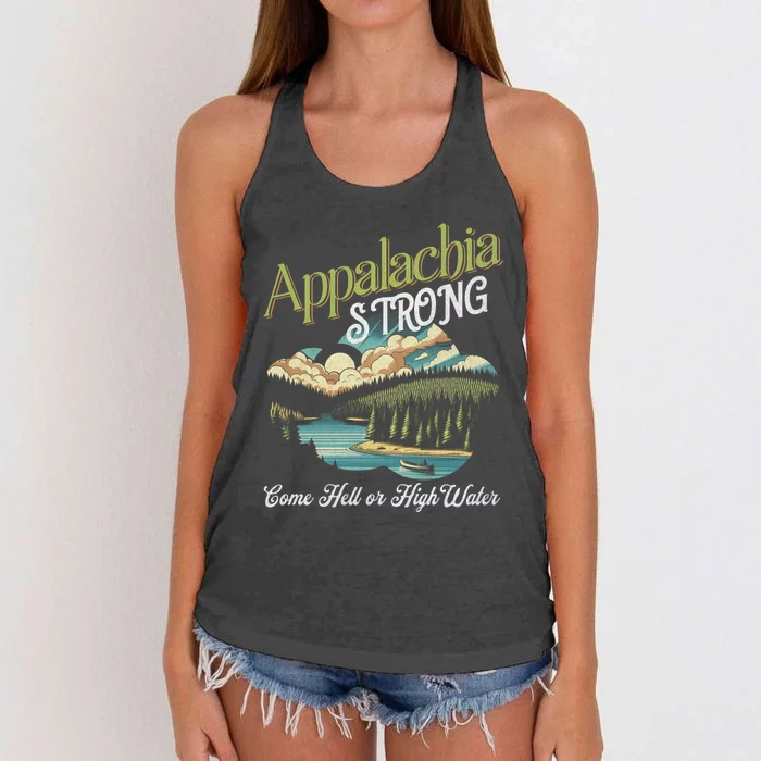 Appalachia Strong Nc Mountains Women's Knotted Racerback Tank