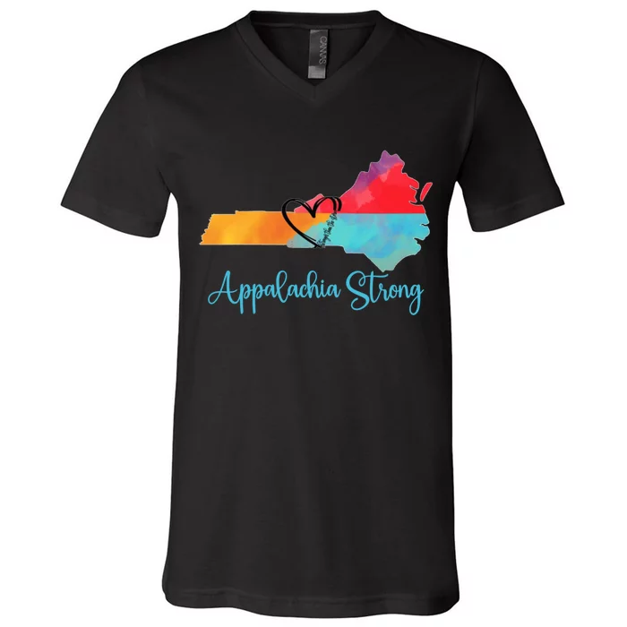 Appalachia Strong Nc Mountains V-Neck T-Shirt