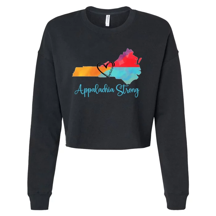 Appalachia Strong Nc Mountains Cropped Pullover Crew