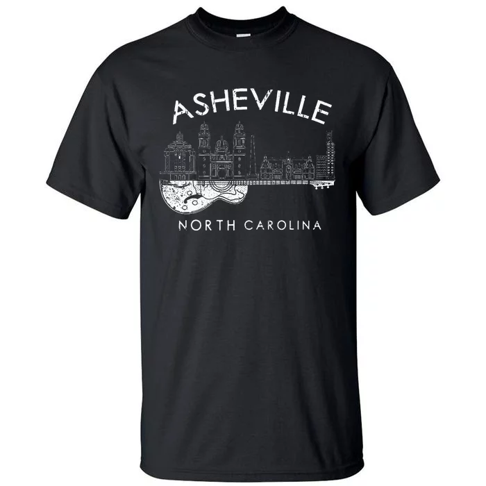 Asheville Souvenir North Carolina Lover Music Guitar Tall T-Shirt