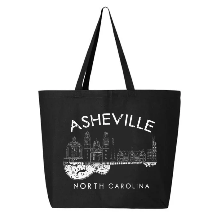 Asheville Souvenir North Carolina Lover Music Guitar 25L Jumbo Tote