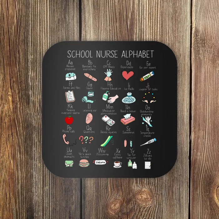 Abc School Nurse Alphabet Nurse Appreciation Nurse Educator Coaster