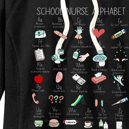 Abc School Nurse Alphabet Nurse Appreciation Nurse Educator Women's Fleece Hoodie