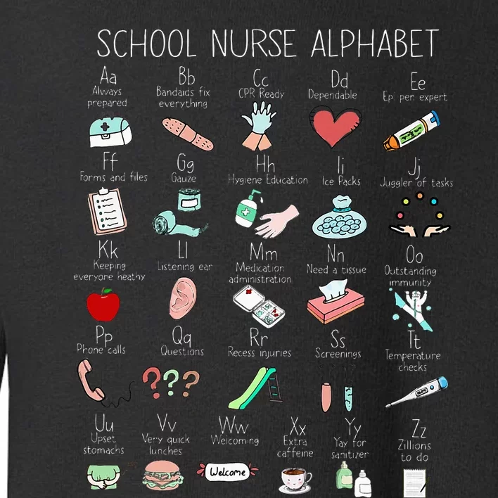 Abc School Nurse Alphabet Nurse Appreciation Nurse Educator Toddler Sweatshirt