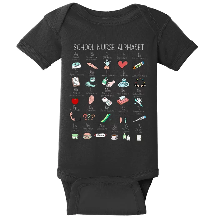 Abc School Nurse Alphabet Nurse Appreciation Nurse Educator Baby Bodysuit