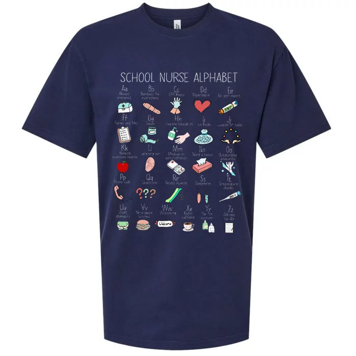 Abc School Nurse Alphabet Nurse Appreciation Nurse Educator Sueded Cloud Jersey T-Shirt