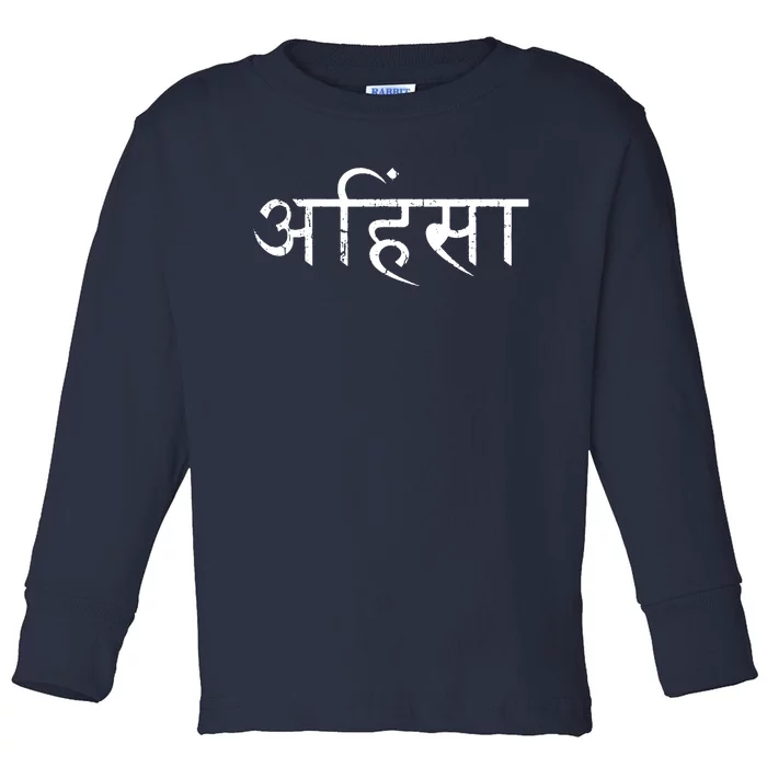 Ahimsa Sanskrit Nonviolence Yoga Meditation Toddler Long Sleeve Shirt