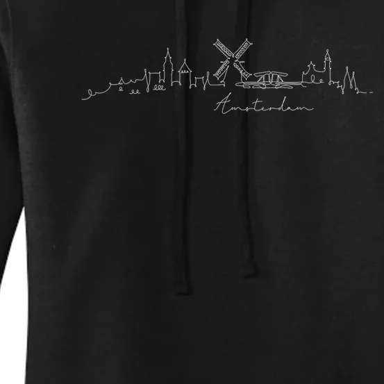 Amsterdam Skyline Netherlands Holand Amsterdam Women's Pullover Hoodie