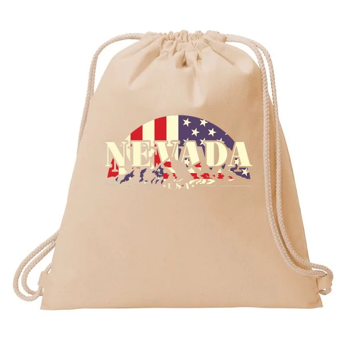 American State Nevada Vintage Mountain Nature Hiking Drawstring Bag