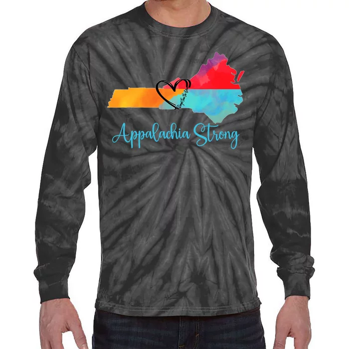 Appalachia Strong Nc Mountains Tie-Dye Long Sleeve Shirt