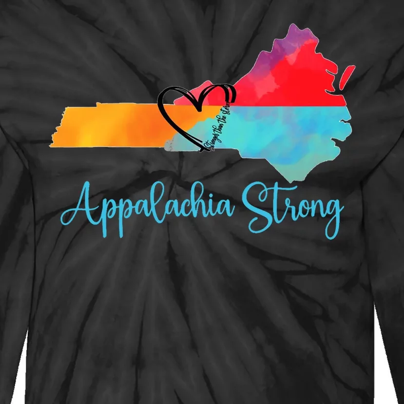 Appalachia Strong Nc Mountains Tie-Dye Long Sleeve Shirt