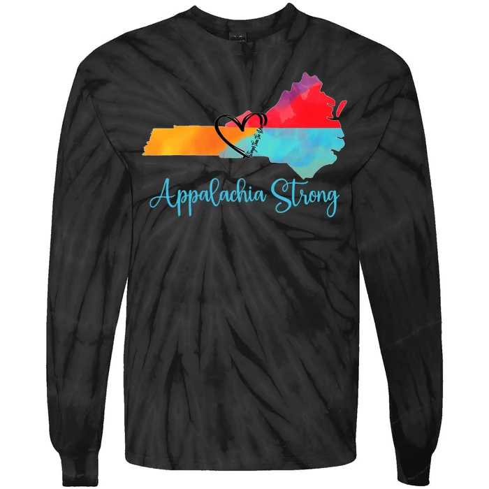 Appalachia Strong Nc Mountains Tie-Dye Long Sleeve Shirt