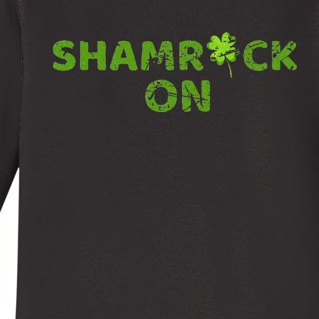 Awesome Shamrock On Design St. Patricks Day Irish Women Baby Long Sleeve Bodysuit