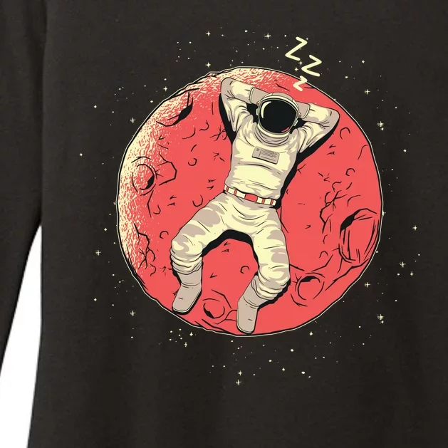 Astronaut Sleeping On Moon Womens CVC Long Sleeve Shirt