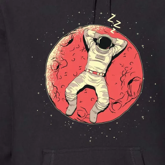 Astronaut Sleeping On Moon Premium Hoodie