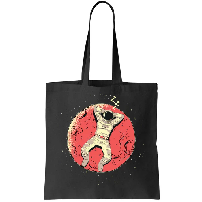 Astronaut Sleeping On Moon Tote Bag