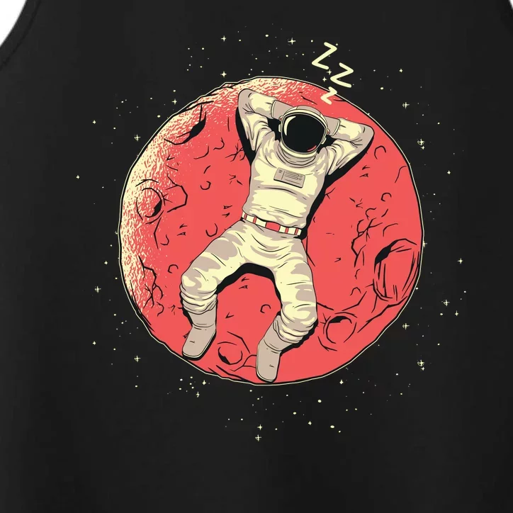 Astronaut Sleeping On Moon Performance Tank