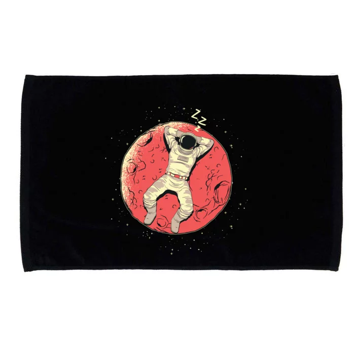 Astronaut Sleeping On Moon Microfiber Hand Towel