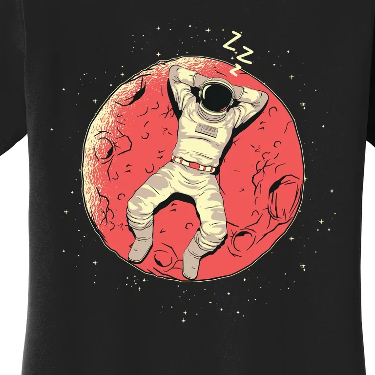 Astronaut Sleeping On Moon Women's T-Shirt