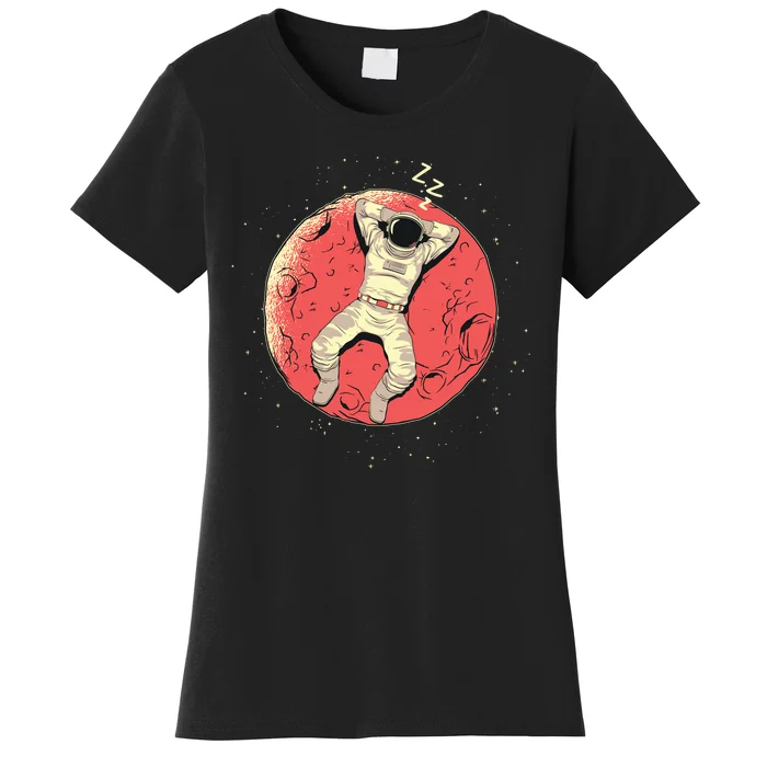 Astronaut Sleeping On Moon Women's T-Shirt