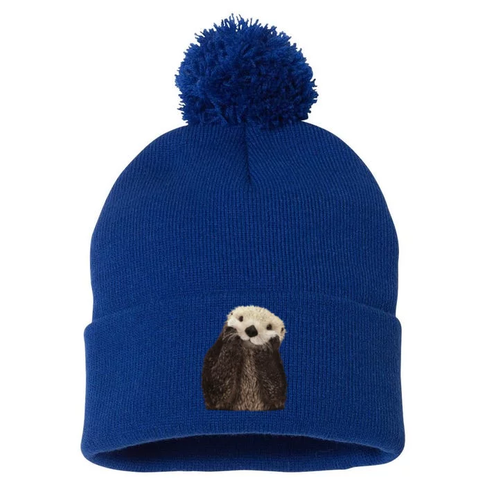 Adorable Sea Otter Gift Pom Pom 12in Knit Beanie