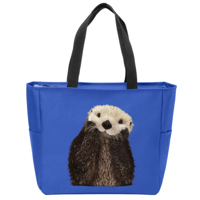 Adorable Sea Otter Gift Zip Tote Bag