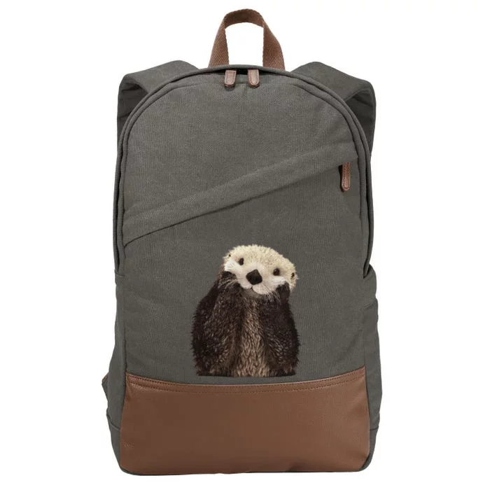 Adorable Sea Otter Gift Cotton Canvas Backpack