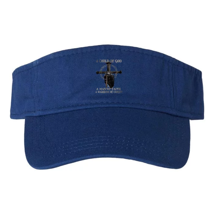 A Son Of God A Man Of Faith A Warrior Of Christ Christian Valucap Bio-Washed Visor