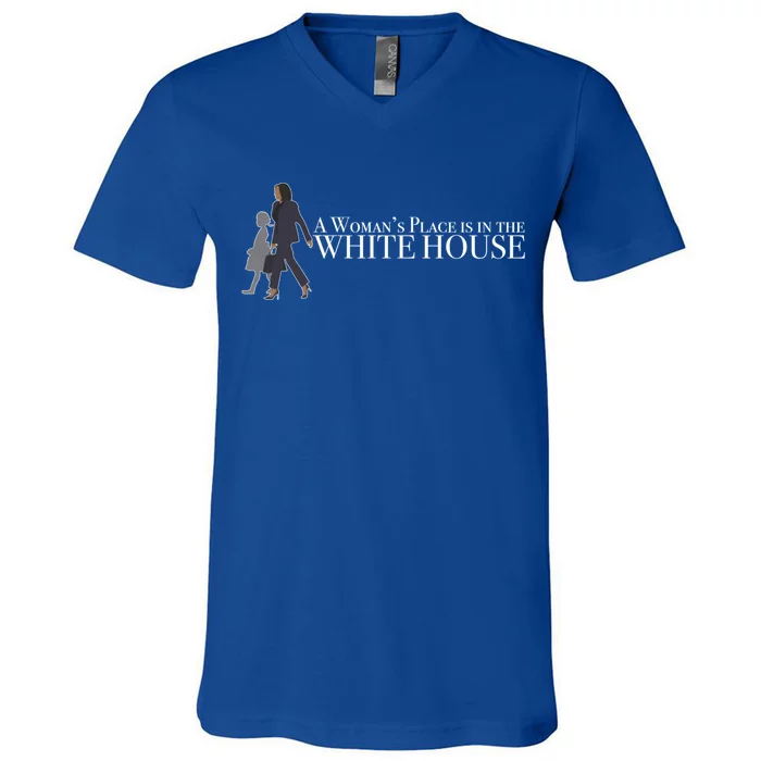 A S Place Is In The White House Madam President Cute Gift V-Neck T-Shirt