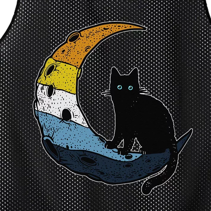 Aroace Sunset Pride Flag Moon Cat LGBT Gay Asexual Aromantic Mesh Reversible Basketball Jersey Tank