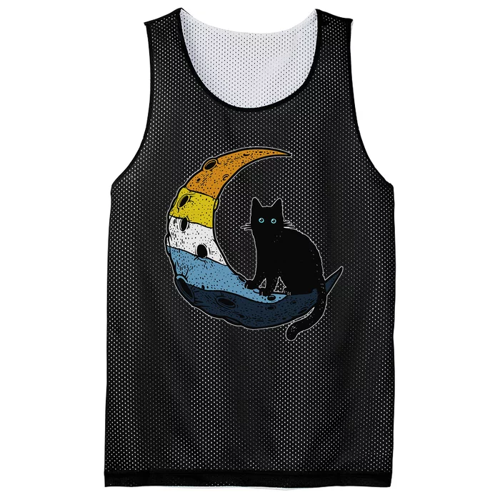 Aroace Sunset Pride Flag Moon Cat LGBT Gay Asexual Aromantic Mesh Reversible Basketball Jersey Tank