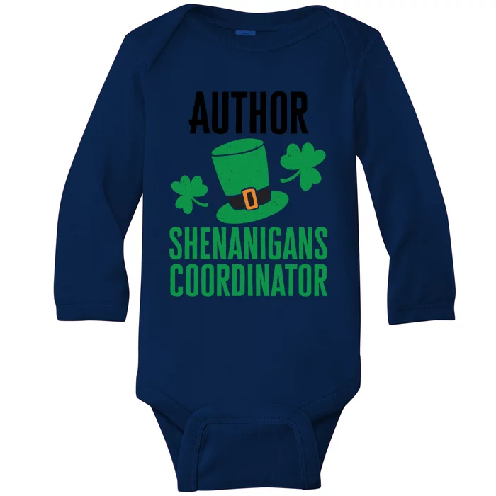 Author St Patricks Day Shenanigans Coordinator Gift Baby Long Sleeve Bodysuit