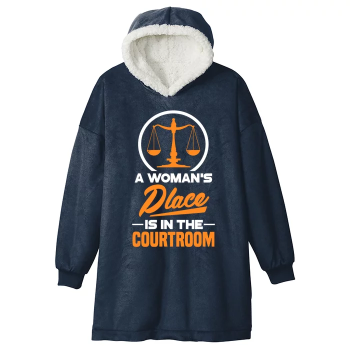 A 'S Place Is In The Courtroom Funny Lawyer Attorney Gift Hooded Wearable Blanket