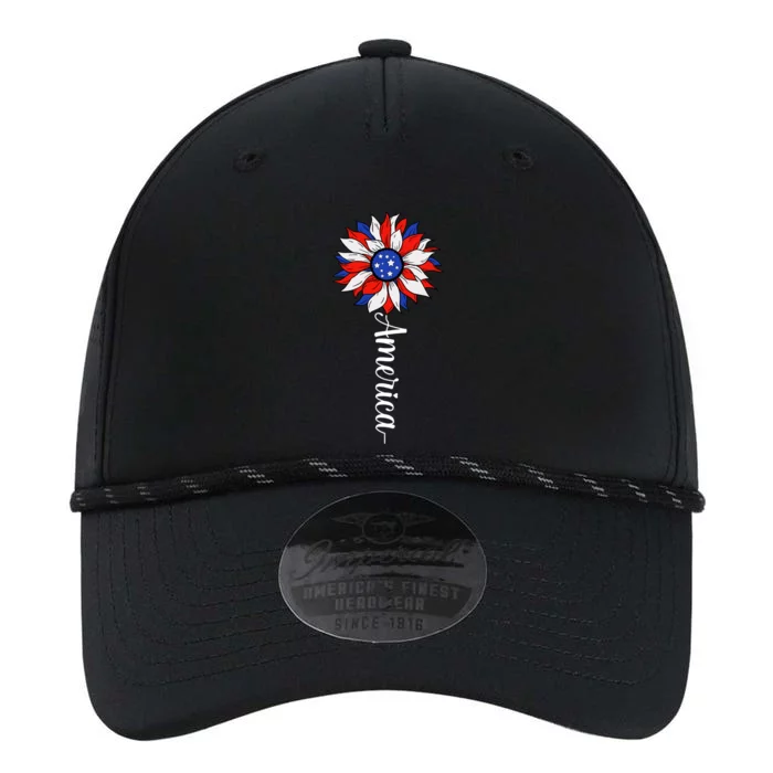 America Sunflower Patriotic 4th Of July Independence Day Gift Performance The Dyno Cap