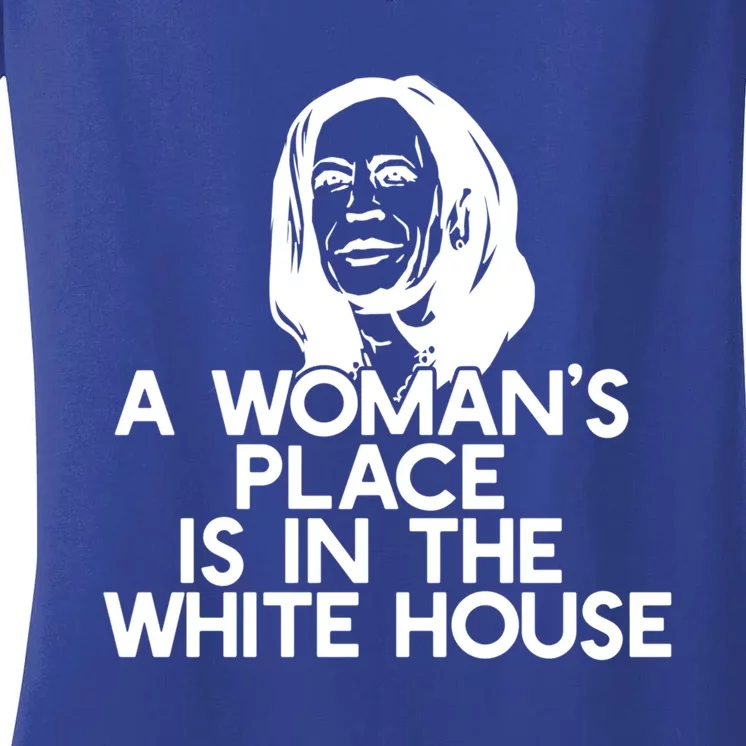 A S Place Is In The White House Kamala Harris Meme Meaningful Gift Women's V-Neck T-Shirt