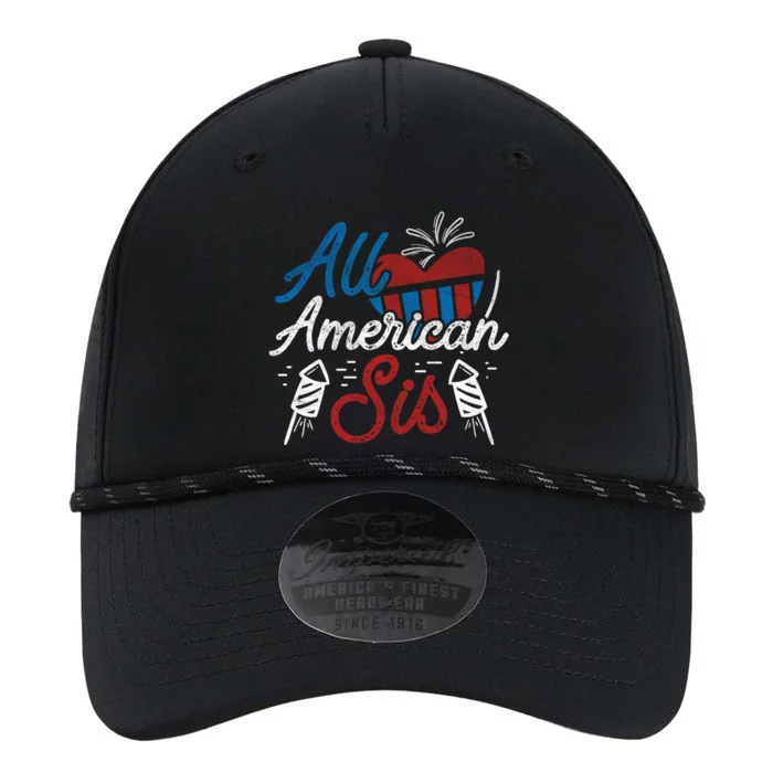 Allamerican Sis Patriotic Family Sister 4th Of July Usa Gift Performance The Dyno Cap