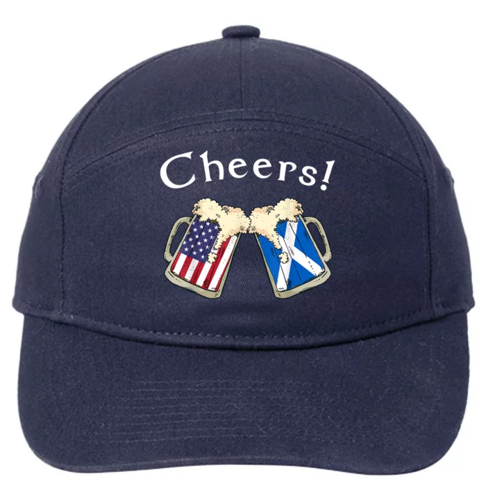 American Scottish Patriot US Flag Beer Drinks Scotland Grown 7-Panel Snapback Hat