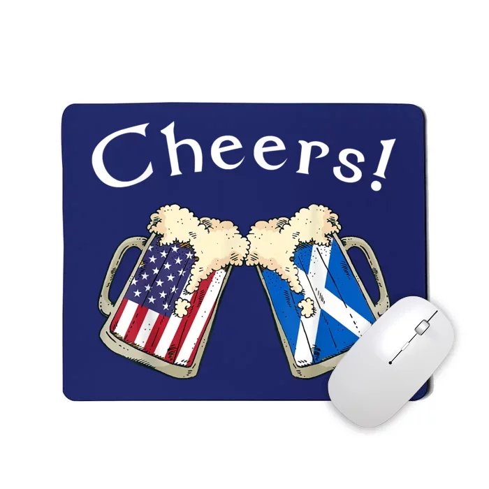 American Scottish Patriot US Flag Beer Drinks Scotland Grown Mousepad