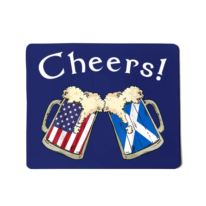 American Scottish Patriot US Flag Beer Drinks Scotland Grown Mousepad